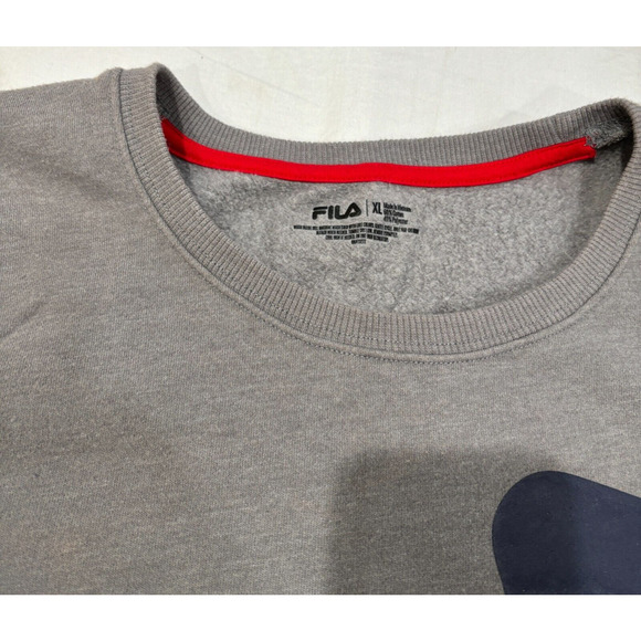 FILA Spell Out Sweat Shirt Gray Boy's Size XL Long Sleeve Crew Neck - Picture 5 of 6